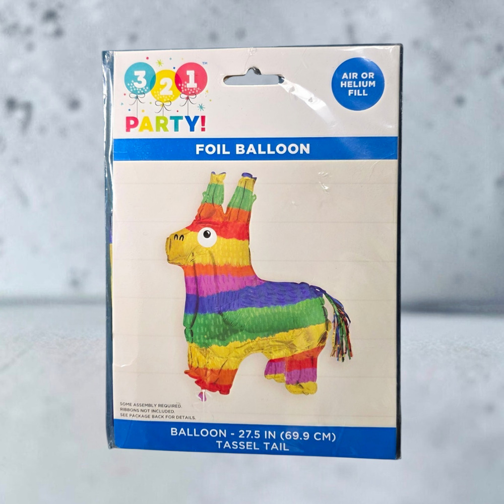 3 2 1 Party! Llama Foil Balloon 27.5 in Striped Multicolor Air/Helium Fill